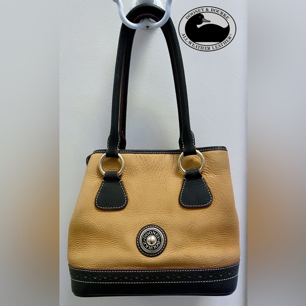 Leather Satchel Vintage 1975 Dooney & Bourke Tan Caramel